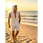 Set XT01 Linen-Blend Sleeveless Set
