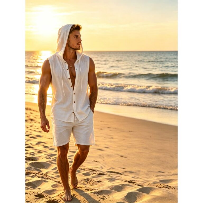 Set XT01 Linen-Blend Sleeveless Set