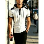 Jacket XS01 Waffle-Knit Hooded Short-Sleeve Top