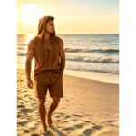 Set XT01 Linen-Blend Sleeveless Set