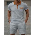 Set XT021 Waffle-Knit Short-Sleeve Set