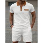 Set XT021 Waffle-Knit Short-Sleeve Set