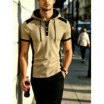 Jacket XS01 Waffle-Knit Hooded Short-Sleeve Top