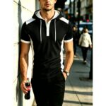 Jacket XS01 Waffle-Knit Hooded Short-Sleeve Top