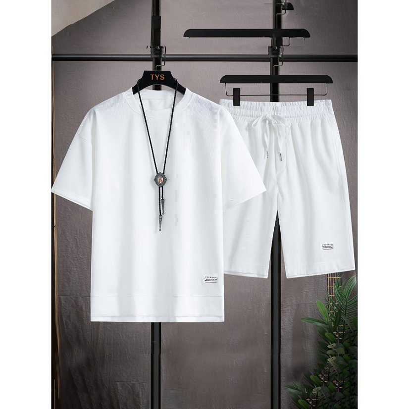 Set XT04 Waffle-Knit Short-Sleeve Set