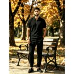Set XT023 Waffle-Knit Short-Sleeve Long-Pants Set