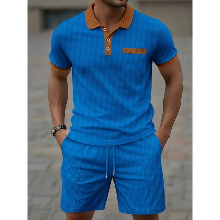Set XT021 Waffle-Knit Short-Sleeve Set