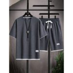Set XT04 Waffle-Knit Short-Sleeve Set