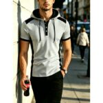 Jacket XS01 Waffle-Knit Hooded Short-Sleeve Top