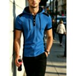 Jacket XS01 Waffle-Knit Hooded Short-Sleeve Top